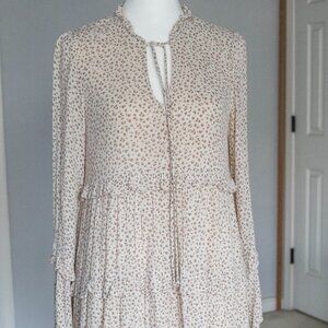 Alter'd State leopard print tiered shift mini dress